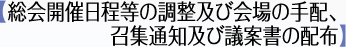 【総会開催日程等の調整及び会場の手配、召集通知及び議案書の配布】